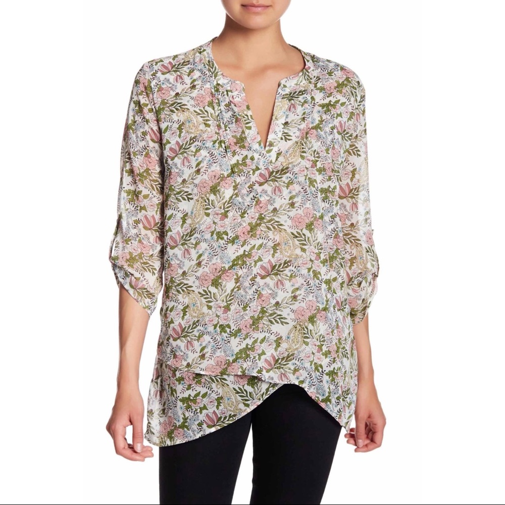 DR2 by Daniel Rainn
High/Low Patterned Blouse